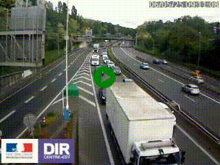 Caméra autoroute sur A6 - Valvert, près de Lyon, en direction de Paris, à hauteur de la sortie 36 Porte du Valvert
