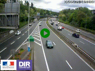 Caméra autoroute sur A6 - Valvert, près de Lyon, en direction de Paris, à hauteur de la sortie 36 Porte du Valvert
