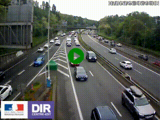 Caméra autoroute sur A6 - Valvert, près de Lyon, en direction de Paris, à hauteur de la sortie 36 Porte du Valvert