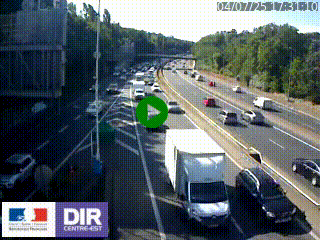 Caméra autoroute sur A6 - Valvert, près de Lyon, en direction de Paris, à hauteur de la sortie 36 Porte du Valvert