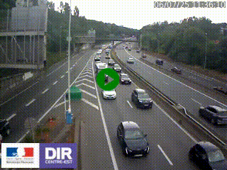 Caméra autoroute sur A6 - Valvert, près de Lyon, en direction de Paris, à hauteur de la sortie 36 Porte du Valvert