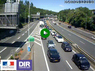 Caméra autoroute sur A6 - Valvert, près de Lyon, en direction de Paris, à hauteur de la sortie 36 Porte du Valvert