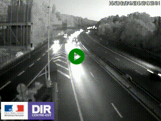 Caméra autoroute sur A6 - Valvert, près de Lyon, en direction de Paris, à hauteur de la sortie 36 Porte du Valvert