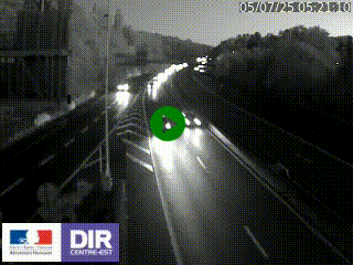 Caméra autoroute sur A6 - Valvert, près de Lyon, en direction de Paris, à hauteur de la sortie 36 Porte du Valvert