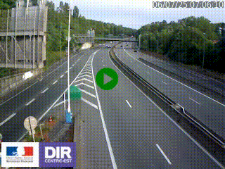 Caméra autoroute sur A6 - Valvert, près de Lyon, en direction de Paris, à hauteur de la sortie 36 Porte du Valvert