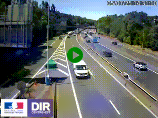 Caméra autoroute sur A6 - Valvert, près de Lyon, en direction de Paris, à hauteur de la sortie 36 Porte du Valvert