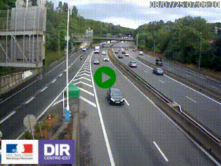 Caméra autoroute sur A6 - Valvert, près de Lyon, en direction de Paris, à hauteur de la sortie 36 Porte du Valvert