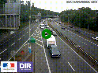 Caméra autoroute sur A6 - Valvert, près de Lyon, en direction de Paris, à hauteur de la sortie 36 Porte du Valvert