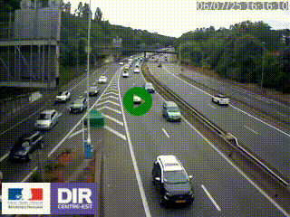 Caméra autoroute sur A6 - Valvert, près de Lyon, en direction de Paris, à hauteur de la sortie 36 Porte du Valvert