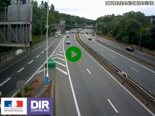 Caméra autoroute sur A6 - Valvert, près de Lyon, en direction de Paris, à hauteur de la sortie 36 Porte du Valvert