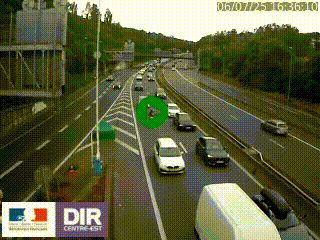 Caméra autoroute sur A6 - Valvert, près de Lyon, en direction de Paris, à hauteur de la sortie 36 Porte du Valvert