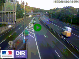 Caméra autoroute sur A6 - Valvert, près de Lyon, en direction de Paris, à hauteur de la sortie 36 Porte du Valvert