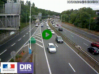 Caméra autoroute sur A6 - Valvert, près de Lyon, en direction de Paris, à hauteur de la sortie 36 Porte du Valvert