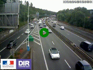 Caméra autoroute sur A6 - Valvert, près de Lyon, en direction de Paris, à hauteur de la sortie 36 Porte du Valvert