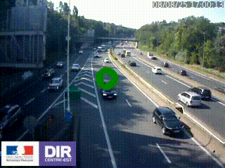 Caméra autoroute sur A6 - Valvert, près de Lyon, en direction de Paris, à hauteur de la sortie 36 Porte du Valvert