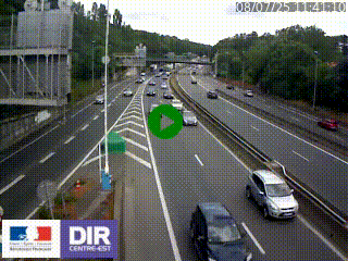 Caméra autoroute sur A6 - Valvert, près de Lyon, en direction de Paris, à hauteur de la sortie 36 Porte du Valvert