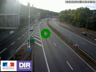 Caméra autoroute sur A6 - Valvert, près de Lyon, en direction de Paris, à hauteur de la sortie 36 Porte du Valvert