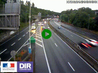 Caméra autoroute sur A6 - Valvert, près de Lyon, en direction de Paris, à hauteur de la sortie 36 Porte du Valvert