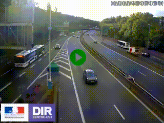 Caméra autoroute sur A6 - Valvert, près de Lyon, en direction de Paris, à hauteur de la sortie 36 Porte du Valvert