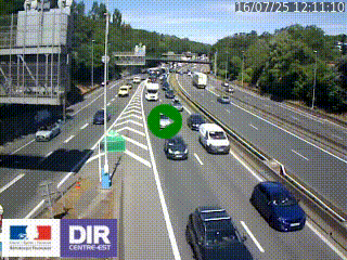 Caméra autoroute sur A6 - Valvert, près de Lyon, en direction de Paris, à hauteur de la sortie 36 Porte du Valvert