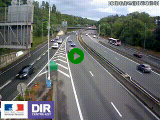 Caméra autoroute sur A6 - Valvert, près de Lyon, en direction de Paris, à hauteur de la sortie 36 Porte du Valvert