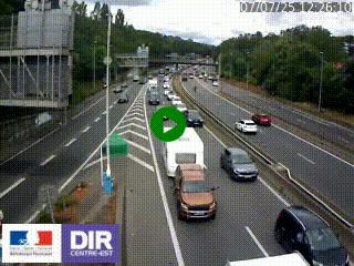 Caméra autoroute sur A6 - Valvert, près de Lyon, en direction de Paris, à hauteur de la sortie 36 Porte du Valvert