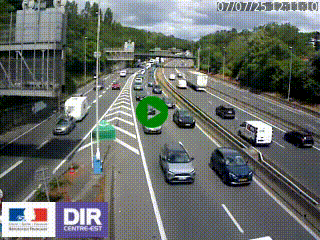 Caméra autoroute sur A6 - Valvert, près de Lyon, en direction de Paris, à hauteur de la sortie 36 Porte du Valvert