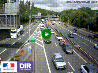 Caméra autoroute sur A6 - Valvert, près de Lyon, en direction de Paris, à hauteur de la sortie 36 Porte du Valvert