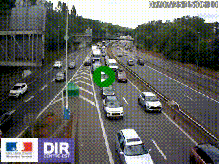 Caméra autoroute sur A6 - Valvert, près de Lyon, en direction de Paris, à hauteur de la sortie 36 Porte du Valvert