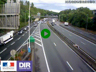 Caméra autoroute sur A6 - Valvert, près de Lyon, en direction de Paris, à hauteur de la sortie 36 Porte du Valvert