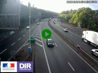 Caméra autoroute sur A6 - Valvert, près de Lyon, en direction de Paris, à hauteur de la sortie 36 Porte du Valvert