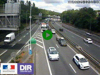 Caméra autoroute sur A6 - Valvert, près de Lyon, en direction de Paris, à hauteur de la sortie 36 Porte du Valvert