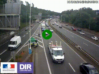 Caméra autoroute sur A6 - Valvert, près de Lyon, en direction de Paris, à hauteur de la sortie 36 Porte du Valvert