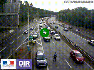 Caméra autoroute sur A6 - Valvert, près de Lyon, en direction de Paris, à hauteur de la sortie 36 Porte du Valvert