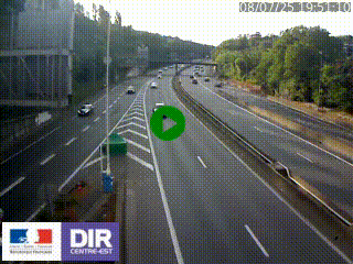 Caméra autoroute sur A6 - Valvert, près de Lyon, en direction de Paris, à hauteur de la sortie 36 Porte du Valvert