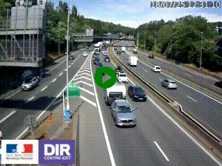 Caméra autoroute sur A6 - Valvert, près de Lyon, en direction de Paris, à hauteur de la sortie 36 Porte du Valvert