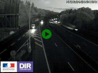 Caméra autoroute sur A6 - Valvert, près de Lyon, en direction de Paris, à hauteur de la sortie 36 Porte du Valvert