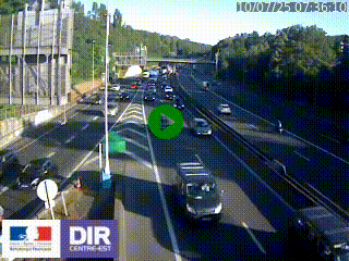 Caméra autoroute sur A6 - Valvert, près de Lyon, en direction de Paris, à hauteur de la sortie 36 Porte du Valvert