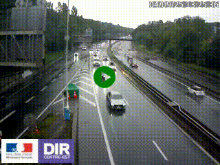 Caméra autoroute sur A6 - Valvert, près de Lyon, en direction de Paris, à hauteur de la sortie 36 Porte du Valvert