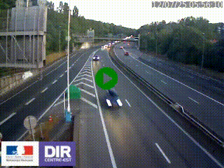 Caméra autoroute sur A6 - Valvert, près de Lyon, en direction de Paris, à hauteur de la sortie 36 Porte du Valvert