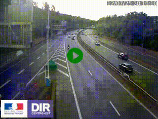 Caméra autoroute sur A6 - Valvert, près de Lyon, en direction de Paris, à hauteur de la sortie 36 Porte du Valvert
