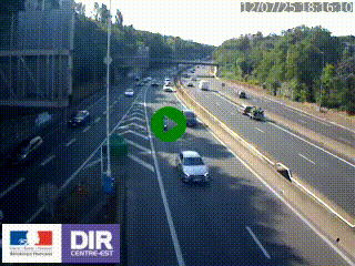 Caméra autoroute sur A6 - Valvert, près de Lyon, en direction de Paris, à hauteur de la sortie 36 Porte du Valvert