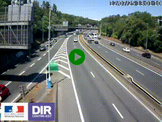 Caméra autoroute sur A6 - Valvert, près de Lyon, en direction de Paris, à hauteur de la sortie 36 Porte du Valvert