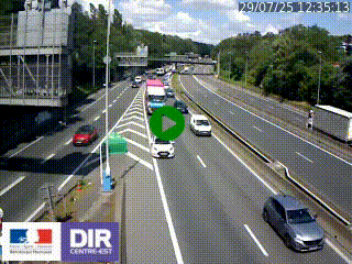 Caméra autoroute sur A6 - Valvert, près de Lyon, en direction de Paris, à hauteur de la sortie 36 Porte du Valvert