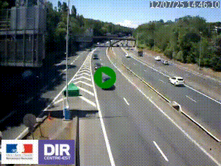 Caméra autoroute sur A6 - Valvert, près de Lyon, en direction de Paris, à hauteur de la sortie 36 Porte du Valvert