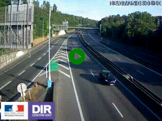 Caméra autoroute sur A6 - Valvert, près de Lyon, en direction de Paris, à hauteur de la sortie 36 Porte du Valvert