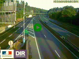 Caméra autoroute sur A6 - Valvert, près de Lyon, en direction de Paris, à hauteur de la sortie 36 Porte du Valvert