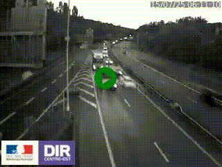 Caméra autoroute sur A6 - Valvert, près de Lyon, en direction de Paris, à hauteur de la sortie 36 Porte du Valvert