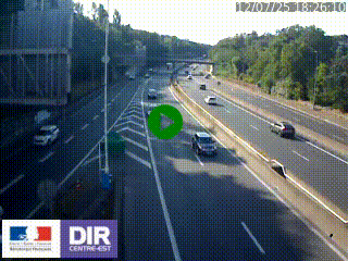Caméra autoroute sur A6 - Valvert, près de Lyon, en direction de Paris, à hauteur de la sortie 36 Porte du Valvert