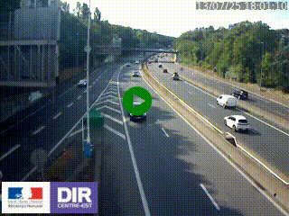 Caméra autoroute sur A6 - Valvert, près de Lyon, en direction de Paris, à hauteur de la sortie 36 Porte du Valvert